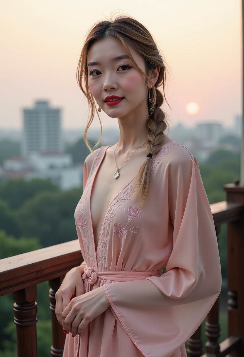 在阳台弹奏吉他的年轻人